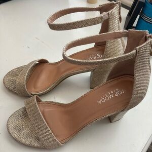 gold prom heels size 7